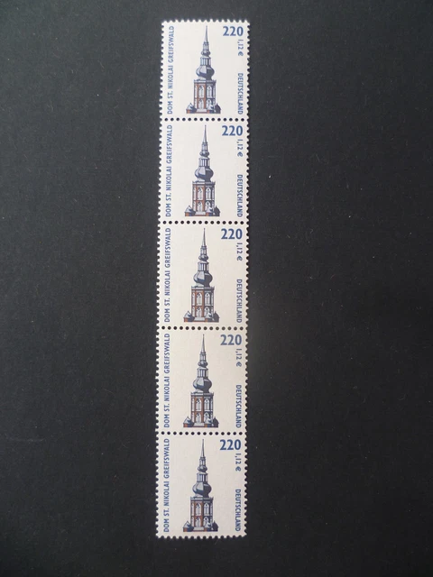 Bund Rollenmarken, SWK MiNr.  2157 ** postfrisch MNH, 5er-Streifen mit Nummer