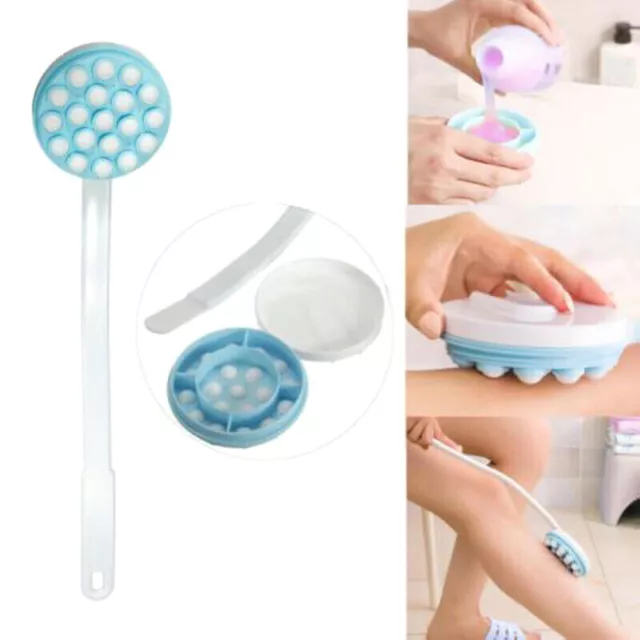 Long Handle Body Cream Lotion Applicator Back Massager Scrubber SPA Bath T O.ID