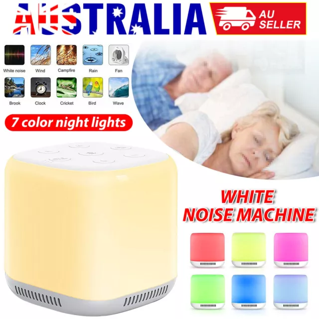 White Noise Sound Machine Sleep Therapy For Adult Baby Nature Sounds Night Light