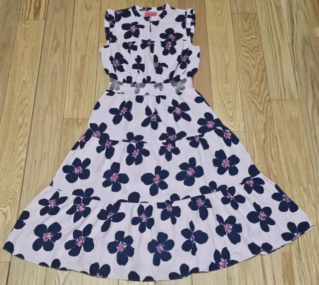 Kate Spade New York Mainline Grand Floral Smocked Waist Sleeveless Midi dress