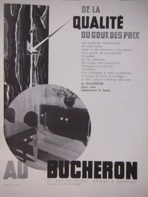 Publicité Presse 1934 Au Bucheron De La Qualité Du Gout Des Prix - Advertising