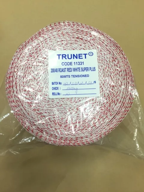 Trunet Meat Netting 200mm/48 Squares 50M Roast Red/White Super Plus | 11331 3