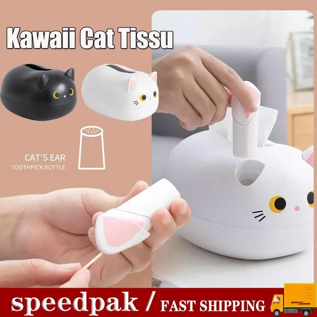 1x Kawaii Gato Caja de Tejidos Escritorio Soporte de Papel Higiénico Caja de Almacenamiento de Cocina - A2J1 (
