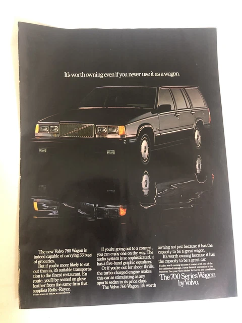 1985 Volvo 760 Wagon Vintage Print Ad Advertisement pa11