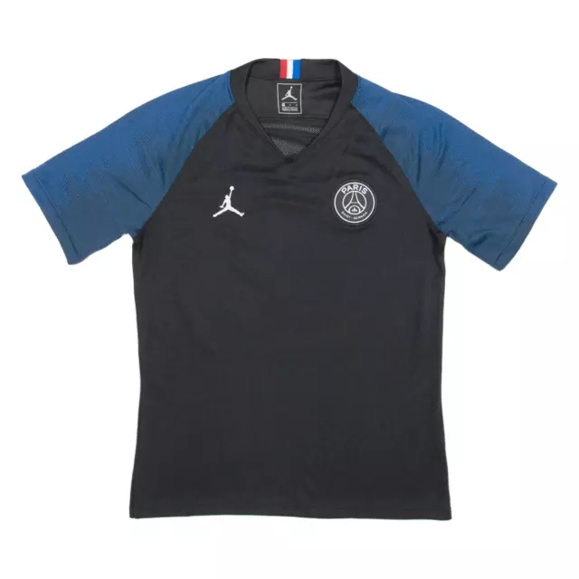 AIR JORDAN PSG Training Top Slim Fit Mens Football Shirt Jersey Black V-Neck M