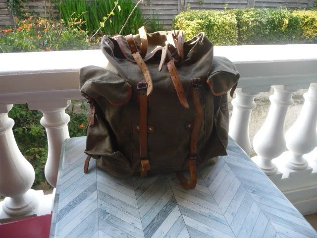Sac à Main Vintage En Cuir - Style Rétro, Motifs Jolis - Bandoulière Marron - Occasion Très Bon état