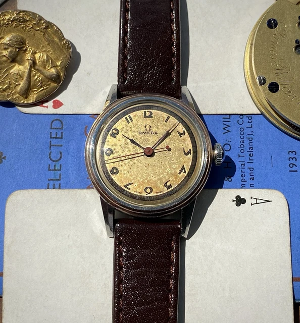 OMEGA NAIAD MEDICUS 1943 ref CK2175 rara lunetta con cappuccio oro