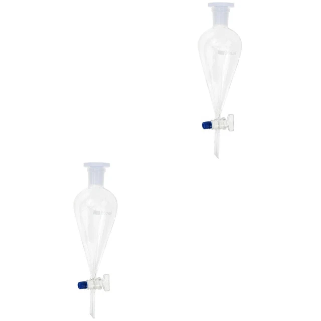 2pcs Separatory Funnel Laboratory Separating Funnel Borosilicate Glass