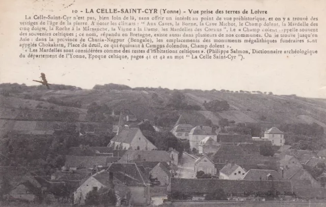 Antique Postcard Cpa La Celle-Saint-Cyr View Taken From The Lands Of Loivre
