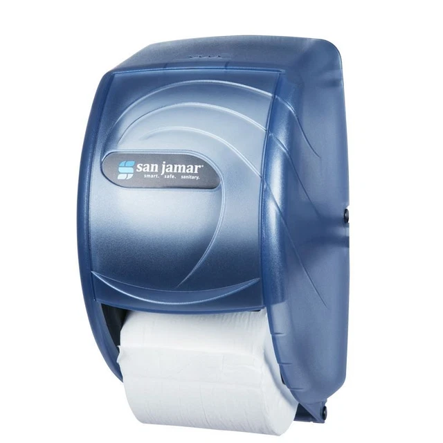 San Jamar R3590TBL Oceans Arctic Blue Duett Bath Tissue Dispenser