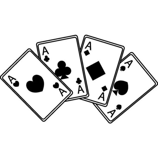 'Aces Playing Cards' Unmounted Rubber Stamp (RS029989)