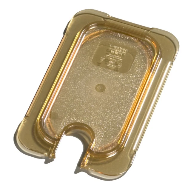 Carlisle 10537U13 StorPlus Universal Amber Notched 1/9 Size Flat Lid
