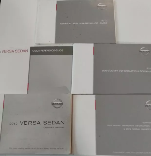 2012 Nissan Versa Sedan Owners Manual User Guide OEM Factory Case Free Shipping!