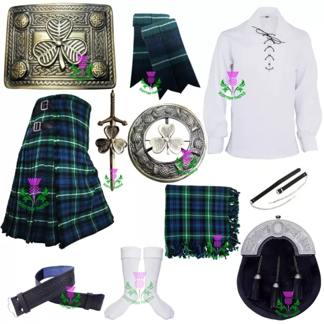 Set Abbigliamento Kilt Scozzese Lamont Tartan Lana Acrilica Vari Kilt Accessori