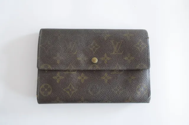 Authentic LOUIS VUITTON Monogram Pochette Passport Trifold wallet 19479