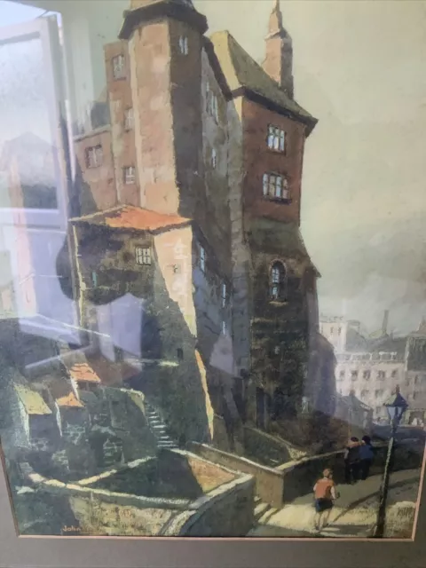 A Old Print Of A Victorian Tall Building Signed By John Edmund Mace. Framed. 3