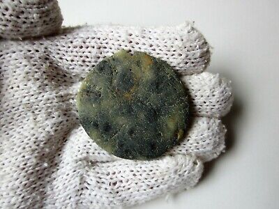 ancient Neolithic gray green stone battle ax small ritual amulet / Celt artifact