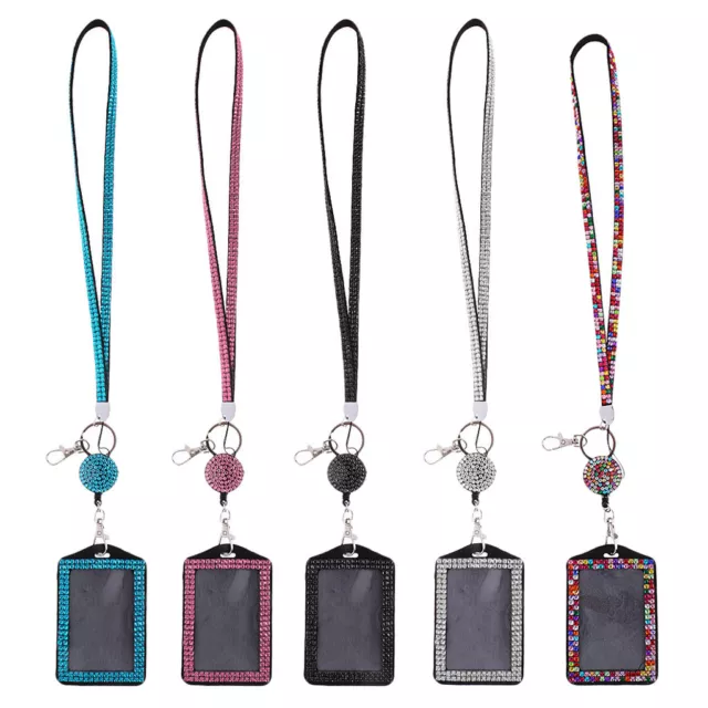 Rhinestone Bling Bling Crystal Lanyard + Vertical ID Badge Holder