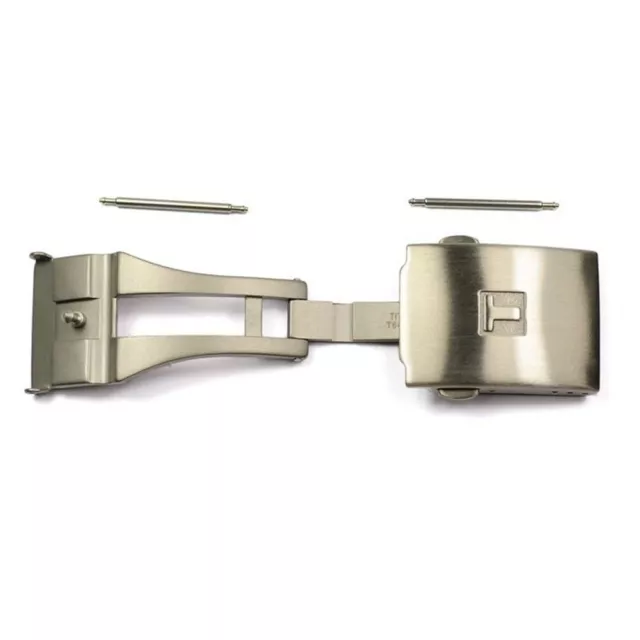 brushed titanium folding buckle for straps Tissot T640015936