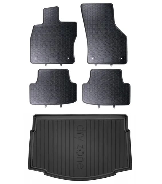 Gummi Kofferraumwanne + Fußmatten Set für VW Golf 7 2012-2019