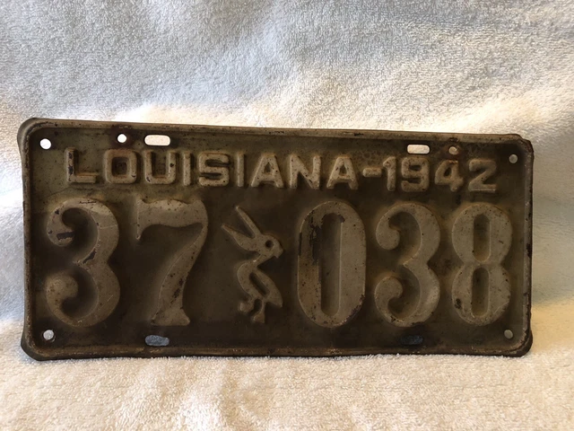 VINTAGE 1942 LOUISIANA License Plate $174.99 - PicClick