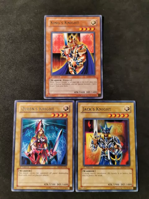 LP-MP YUGIOH KINGS QUEENS JACK'S KNIGHT LOT Of 3 Rare EEN