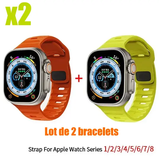 Bracelet Silicone Montre Apple Watch 38 40 41 42 44 45 49 Ultra Strap Wristband