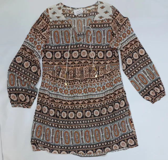 BILLABONG L Dress Gypsea Flare Cover-Up Cotton Print Boho NWT $54 2