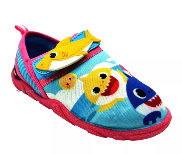 Baby Shark Water Shoes Girls Size 5 - 12 Toddler Aqua Sock Swim Sandal Beach NWT