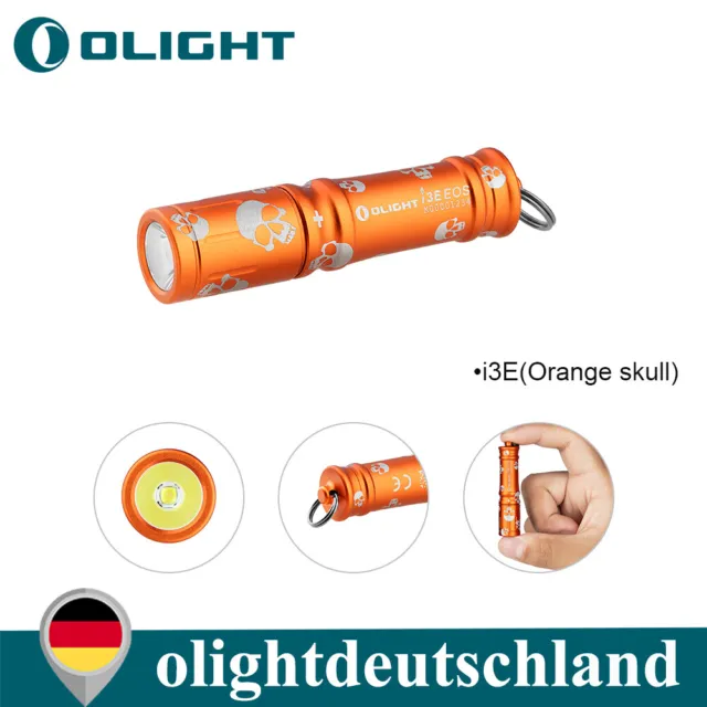 Olight I3E EOS Mini LED Taschenlampe Schlüsselanhänger 90 Lumen - Orange Skull