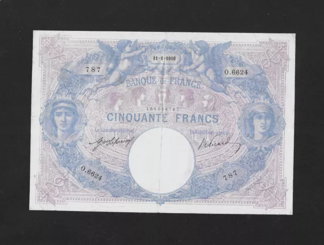 VF+ 50 francs 1916 FRANCE