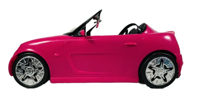 Barbie Glam Convertible Car Pink Black Vehicle Complete Barbies Dolls Mattel