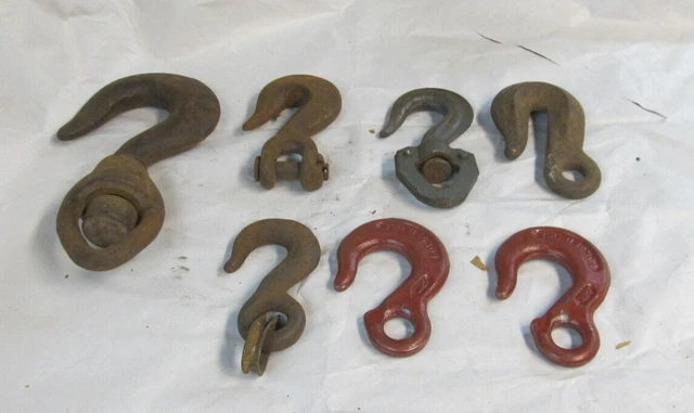 Lot of Vintage  Chain Hooks  Rigging  Barn, Tow Rigging, Hoist