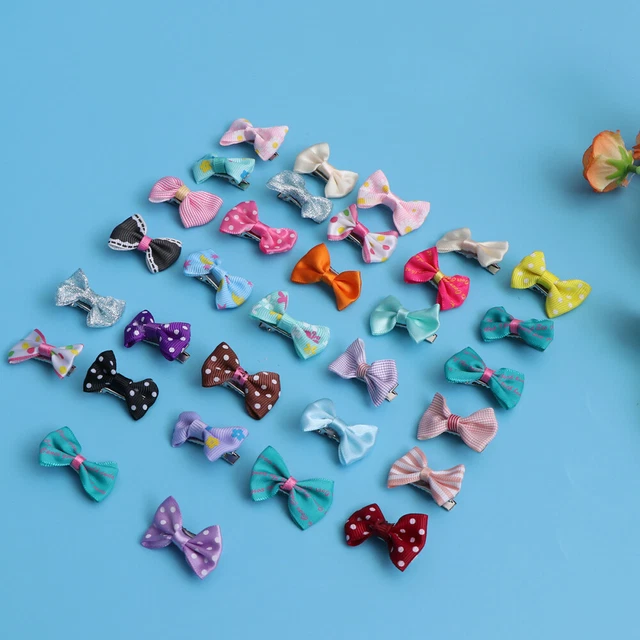 Corbatas para el pelo niños cintas para el pelo niñas niñas niñas fruncidos perro clips para el pelo perros pequeños