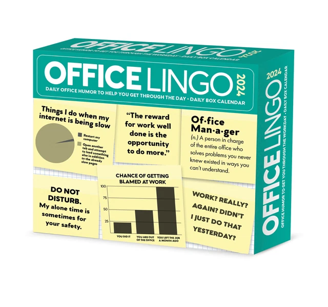 OFFICE LINGO 2024 6.2" x 5.4" Box Calendar 17.99 PicClick
