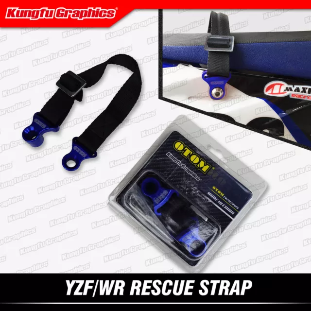 Tugger Pull Belt Rear Rescue Strap for Dirt Bike Motocross MX Yamaha YZF WR Blue