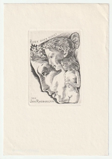 JAROSLAV LUKAVSKY: Exlibris für Jan Rhebergen, "boek over kunst"
