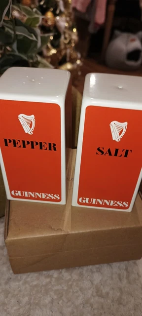 Rare Guinness salt and pepper set Boxed Mint Unused