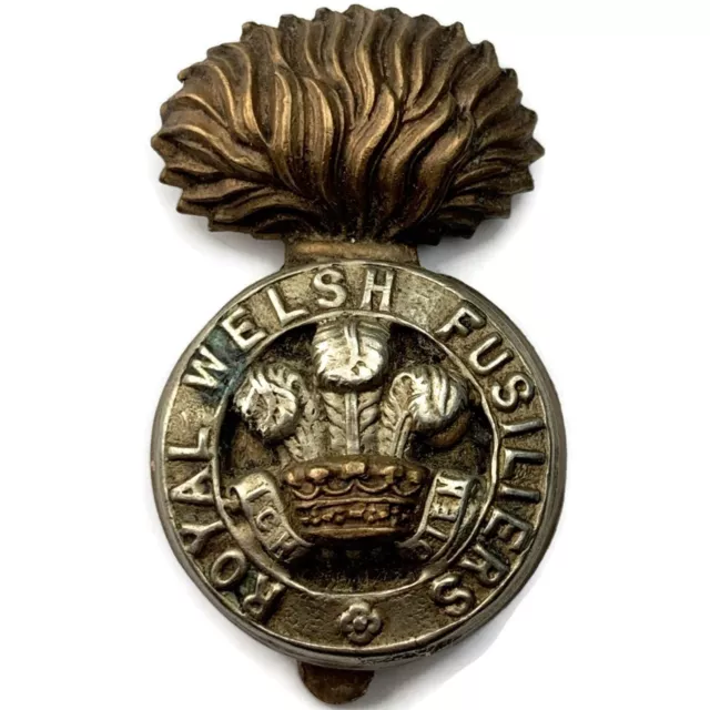 ORIGINAL WW1 ROYAL Welsh Fusiliers Regiment Cap Badge FIRST PATTERN ...