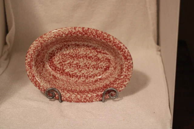 Roseville Workshops of Gerald E. Henn Red, Cranberry Oval Vegetable Bowl, NEW