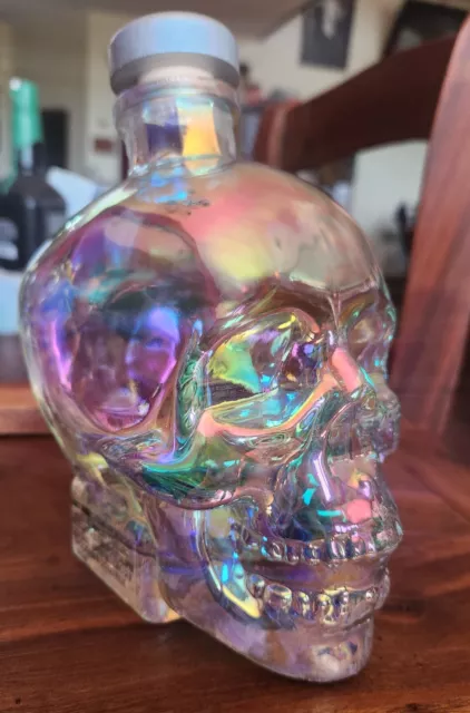 Crystal Head Vodka Aurora Iridescent Skull Bottle w/Top Empty; 750mL 