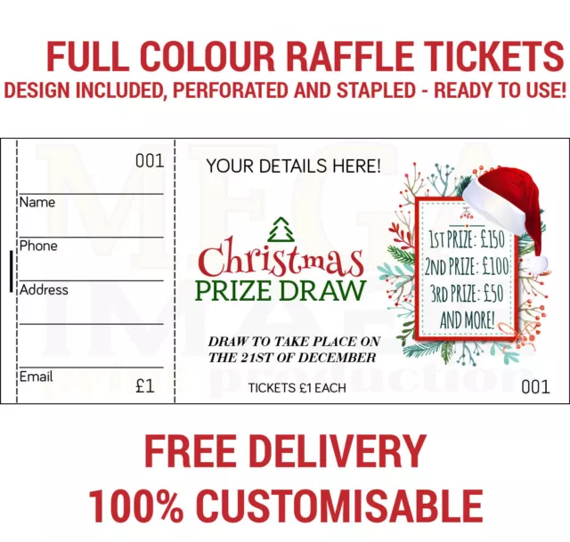 5000 Printed Personalised Raffle Prize Draw Tickets