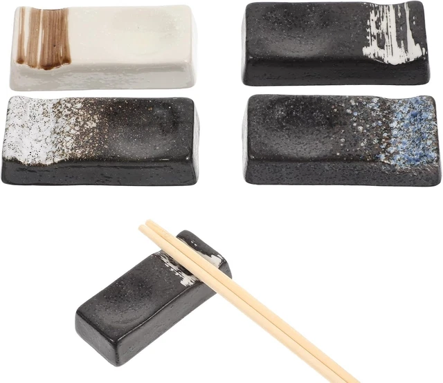 BAEKZ Set Da 8 Reggiposate In Ceramica Bianca Fatta A Mano - Porta Bacchette, Coltello, Forchetta E Cucchiaio