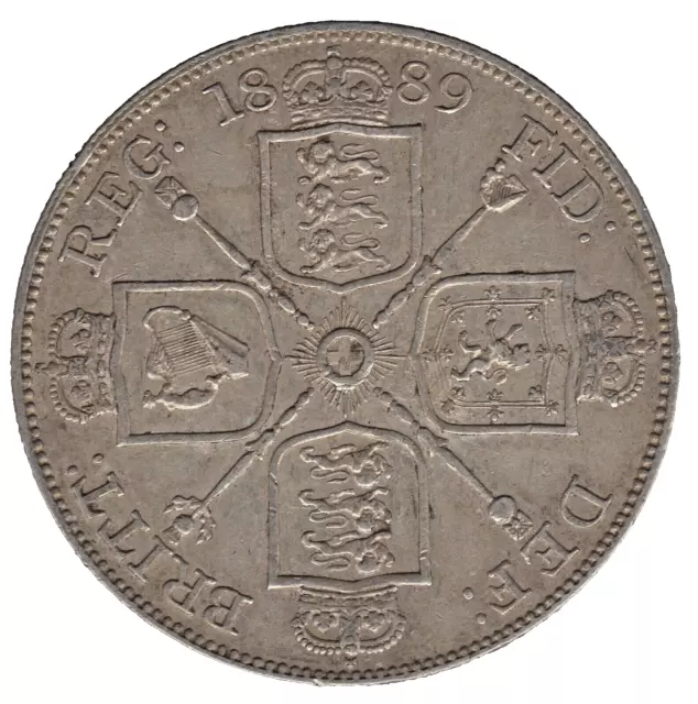 1889 Great Britain Victoria Double Florin Coin 2