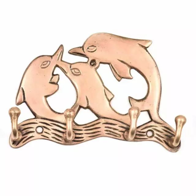 Brass Dolphin Wall Hooks Hangers Holder Hanging Coat Towel Clothes