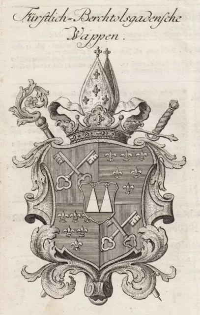 Berchtesgaden Wappen Original Kupferstich Weigel 1729