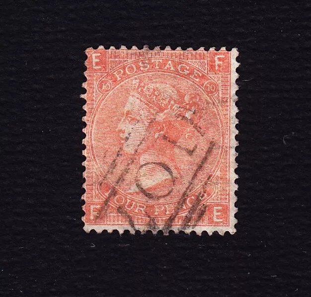 GB QV SG94 - 1865 4d vermillion plate 10 - used