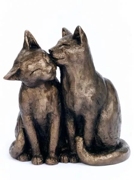 Frith Sculptures Yum Yum and Friend Two Cats Figur in Kaltguss Bronze S052