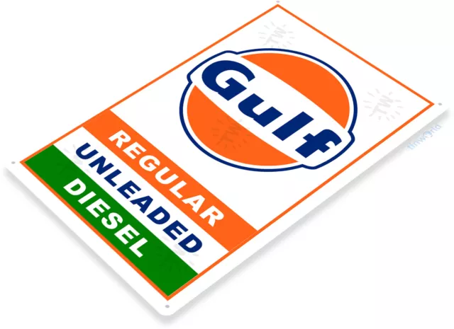 Gulf Motor Oil Logo Gas Station Garage Shop Retro Wall Décor Metal Tin Sign New