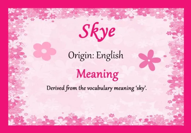 Certificado de significado de nombre personalizado Skye